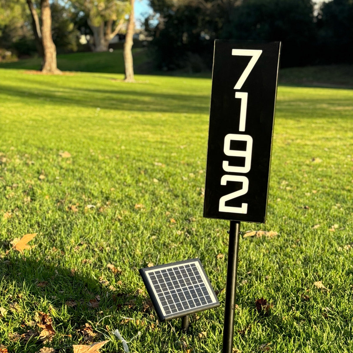 Selegna Signs Solar-Powered Illuminated House Number Sign – Staked Outdoor Address Sign