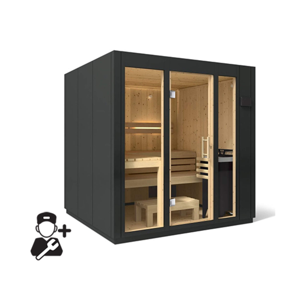 KOHLER C1 Graphite Gray Indoor Sauna