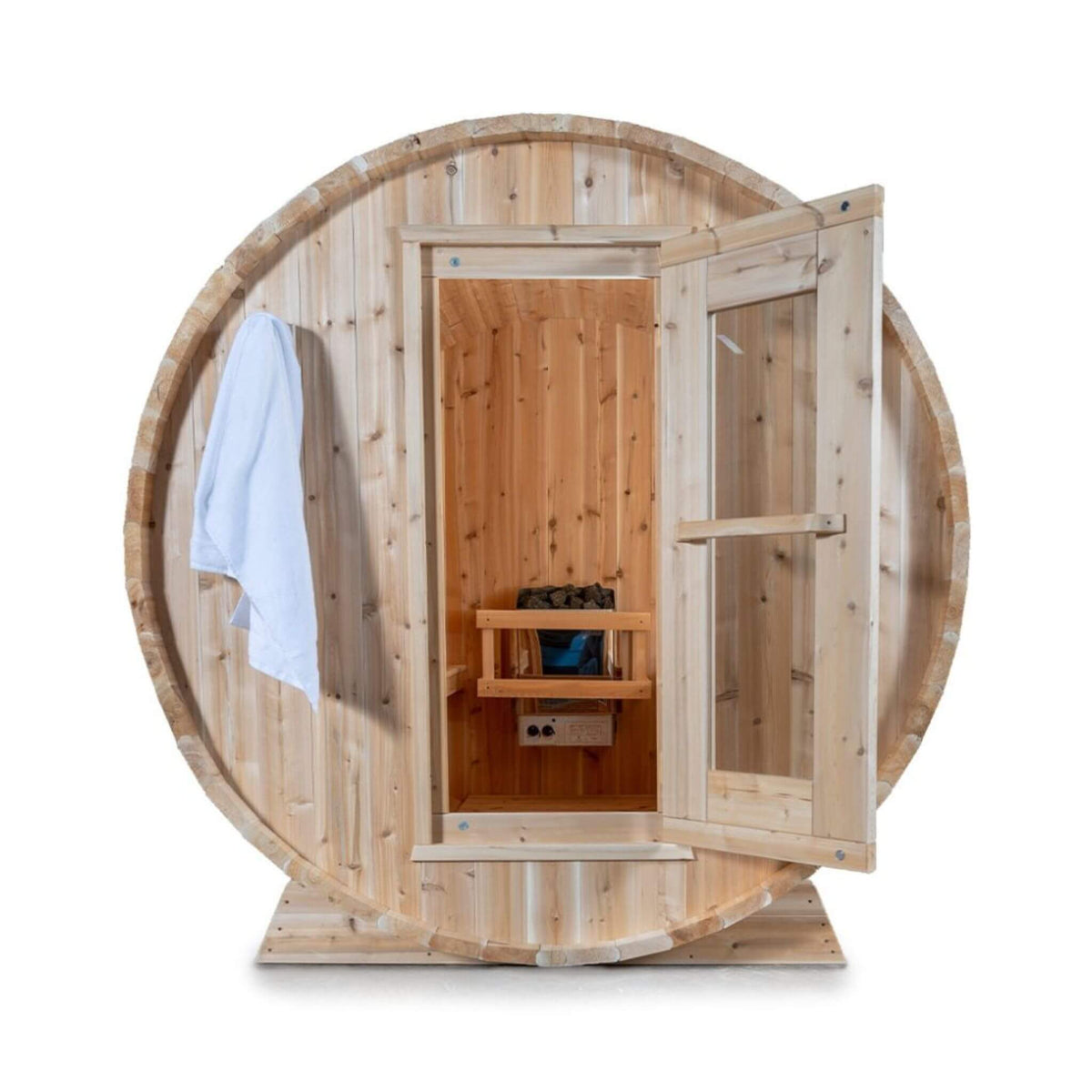 Dundalk LeisureCraft Canadian Timber Harmony 84-Inch 4-Person Barrel Sauna | CTC22W