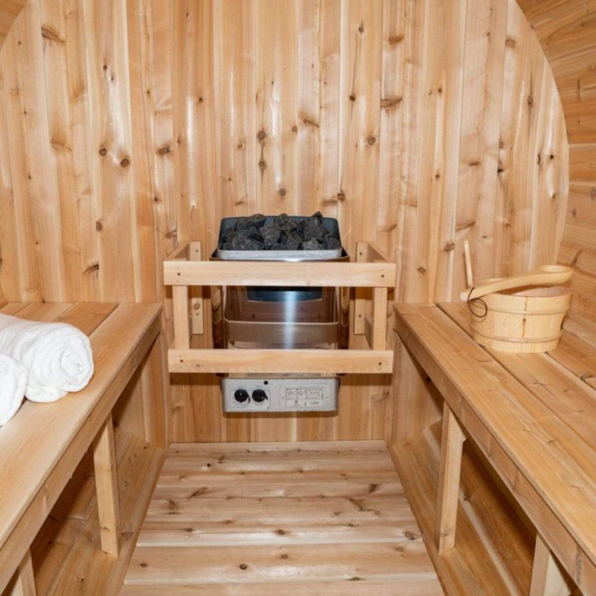 Dundalk LeisureCraft Canadian Timber Harmony 84-Inch 4-Person Barrel Sauna | CTC22W