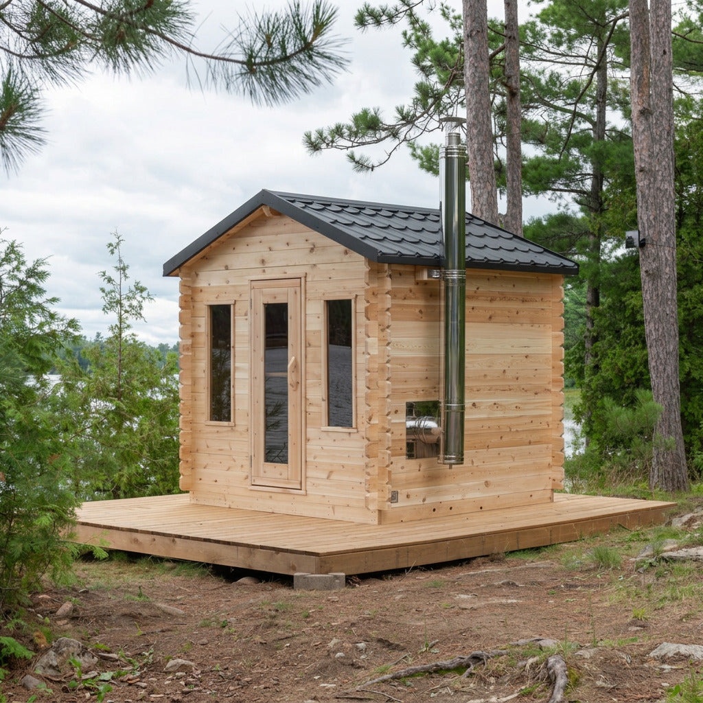 LeisureCraft Canadian Timber Georgian Cabin outdoor sauna
