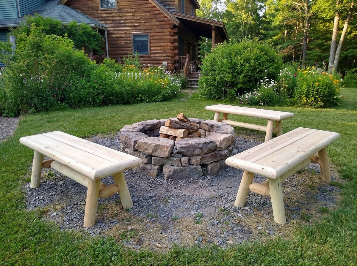 Cedar Creek White Cedar Outdoor Entryway Bench