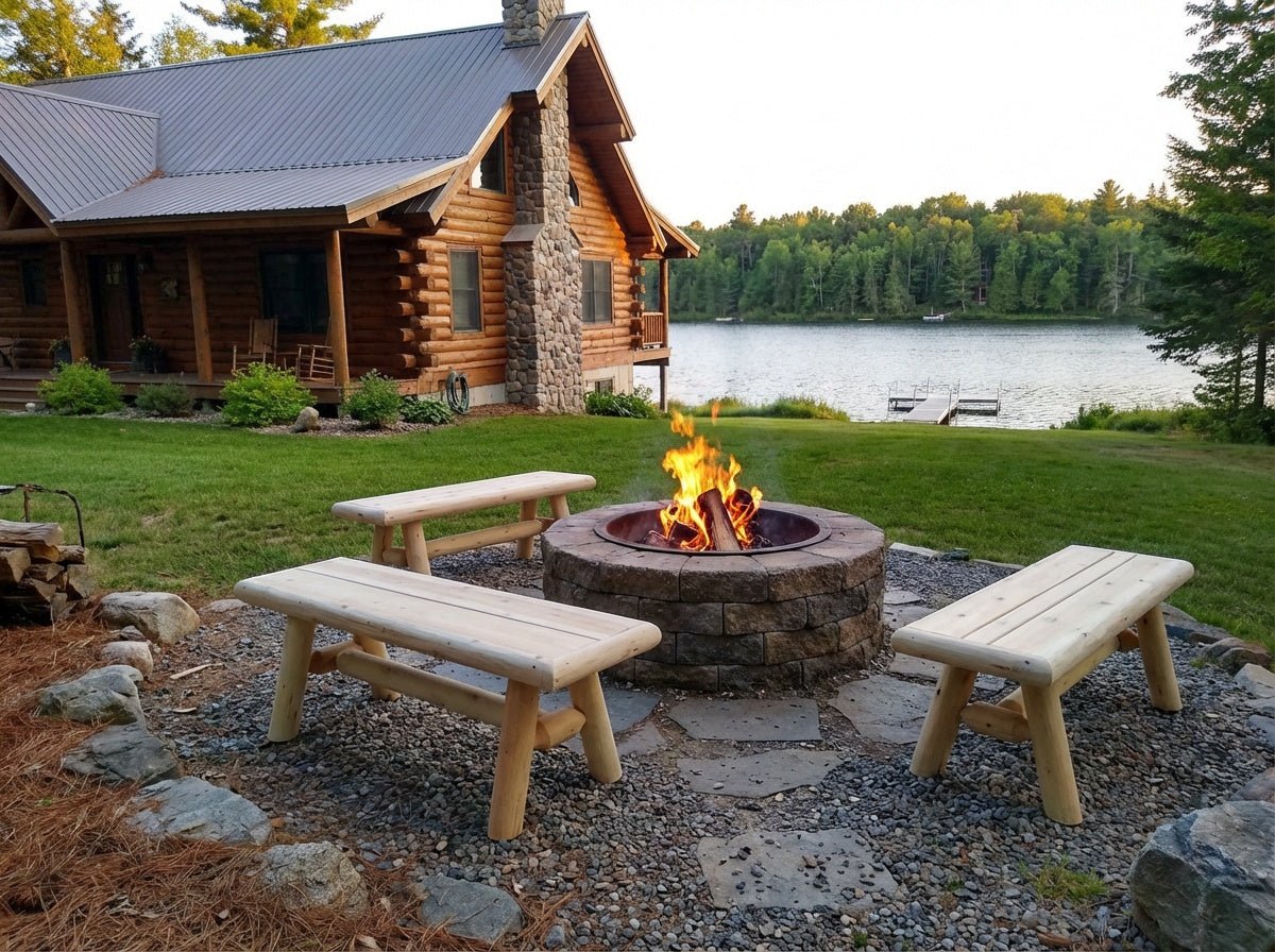 Cedar Creek White Cedar Outdoor Entryway Bench