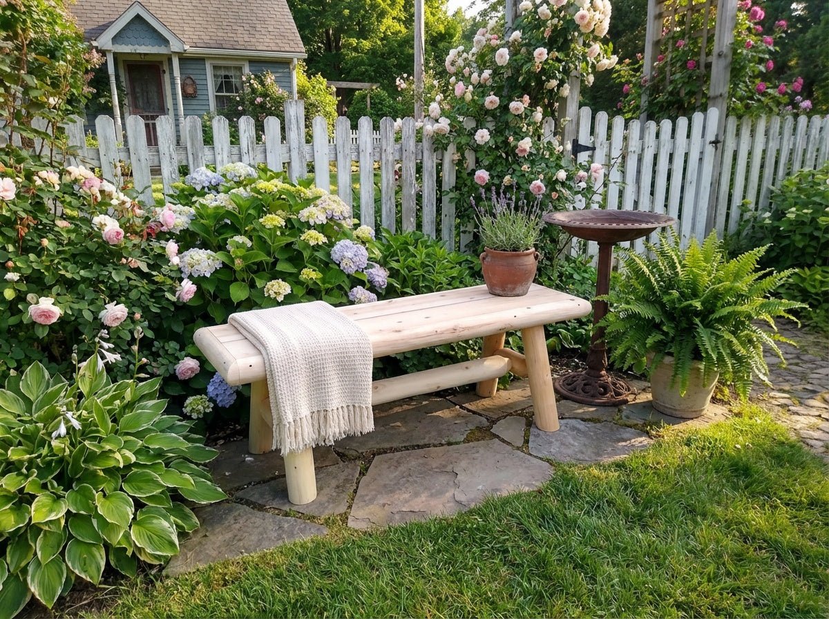 Cedar Creek White Cedar Outdoor Entryway Bench