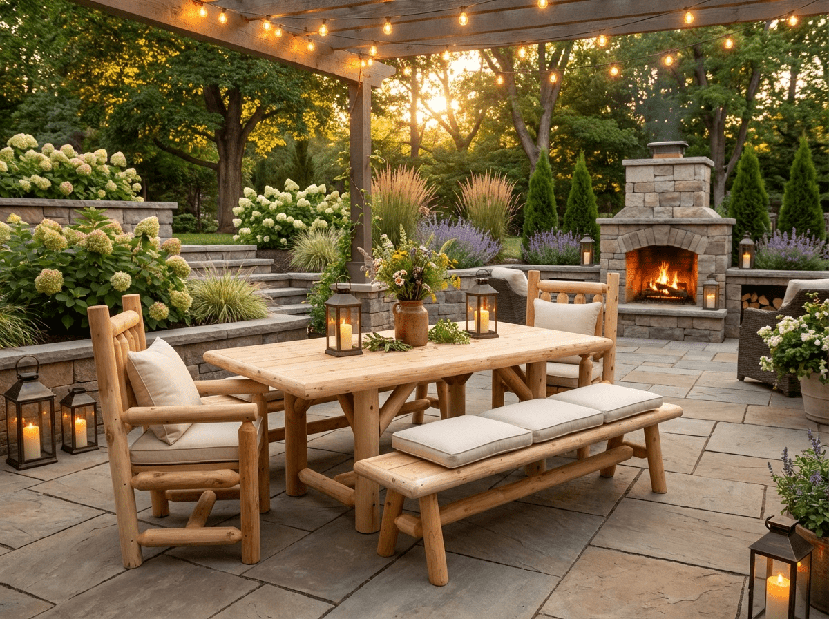 Cedar Creek White Cedar Farmhouse Outdoor Dining Set