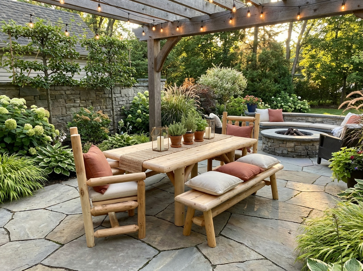 Cedar Creek White Cedar Farmhouse Outdoor Dining Set