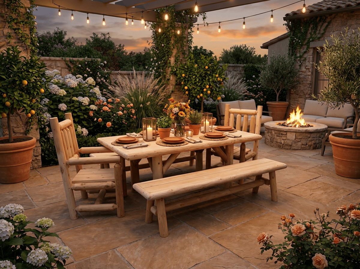 Cedar Creek White Cedar Farmhouse Outdoor Dining Set