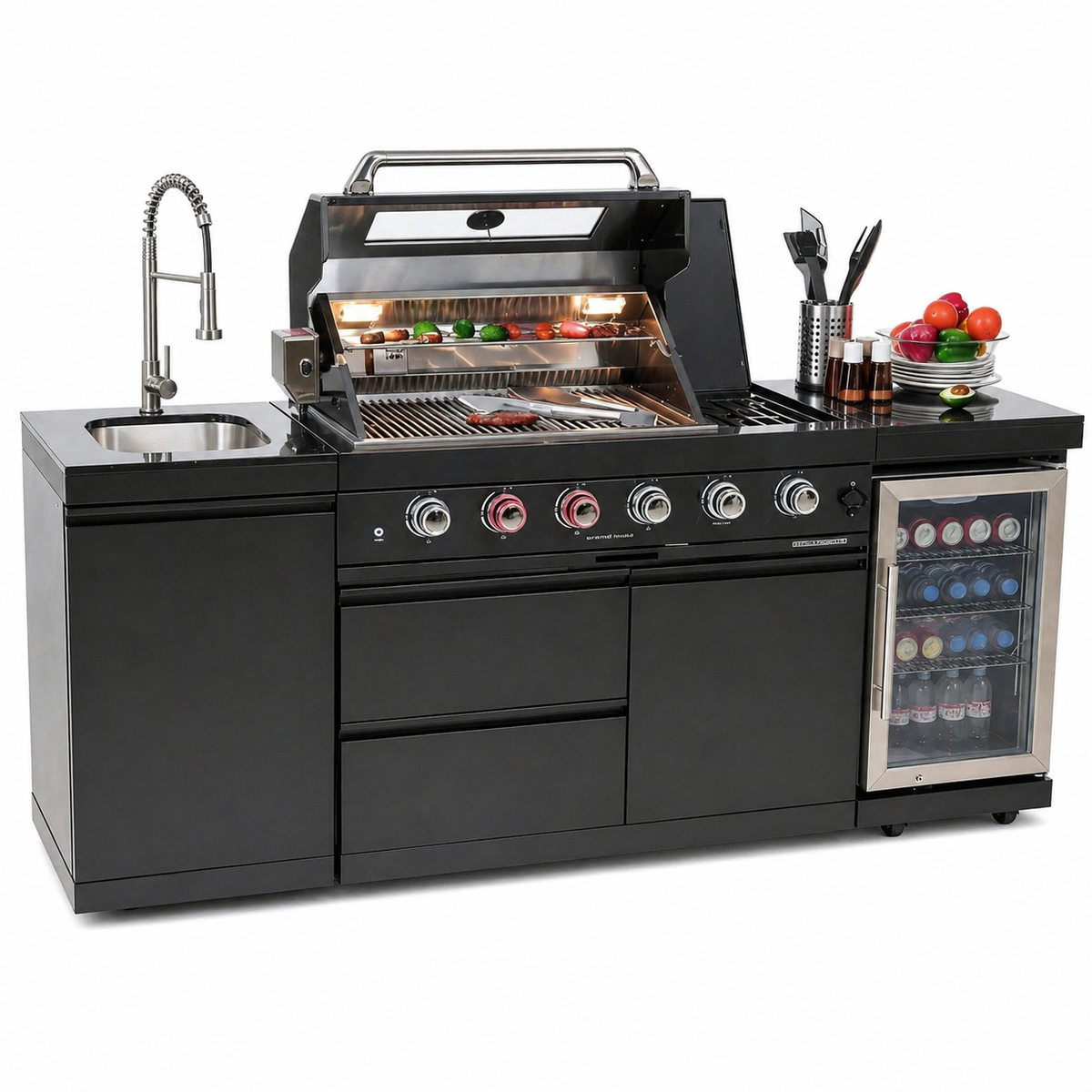 Daheet SC2403A 85-Inch 304 Marine-Grade Stainless Steel Outdoor Kitchen Island 72,000 BTU 684 Sq. In.