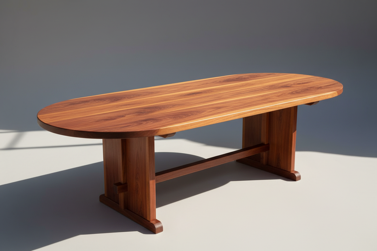 Best Redwood Farmhouse Oval Redwood Dining Table