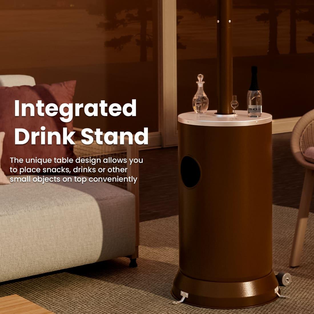 Pamapic Pyra Propane Patio Heater with Table, 48,000 BTU, CSA Certified