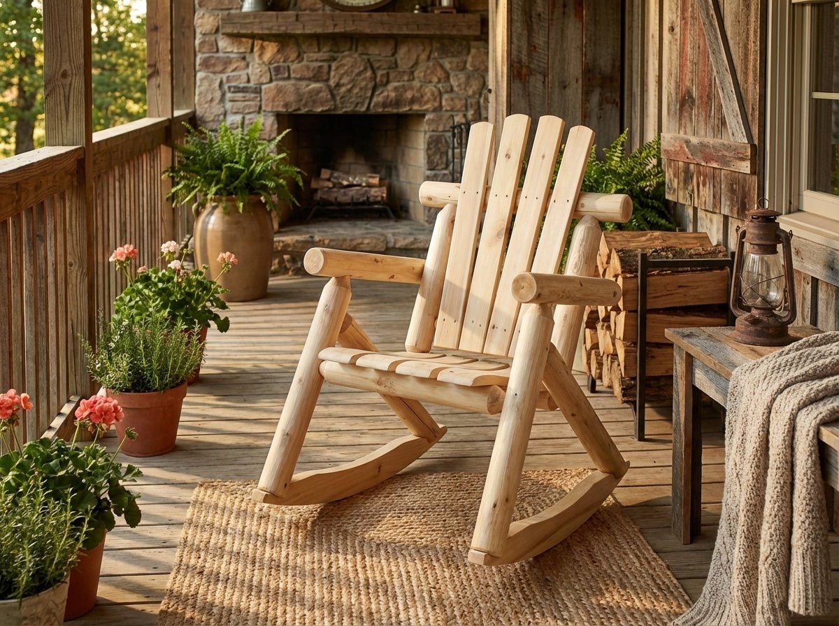 Cedar Creek Rustic White Cedar Rocking Chair