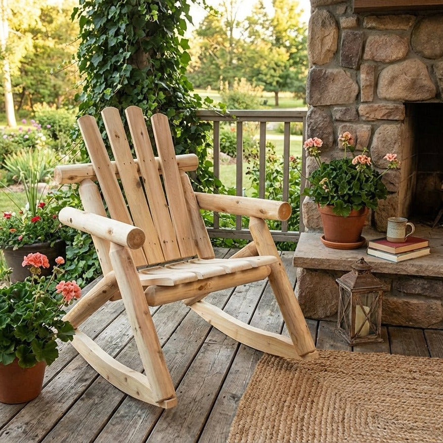 Cedar Creek Rustic White Cedar Rocking Chair