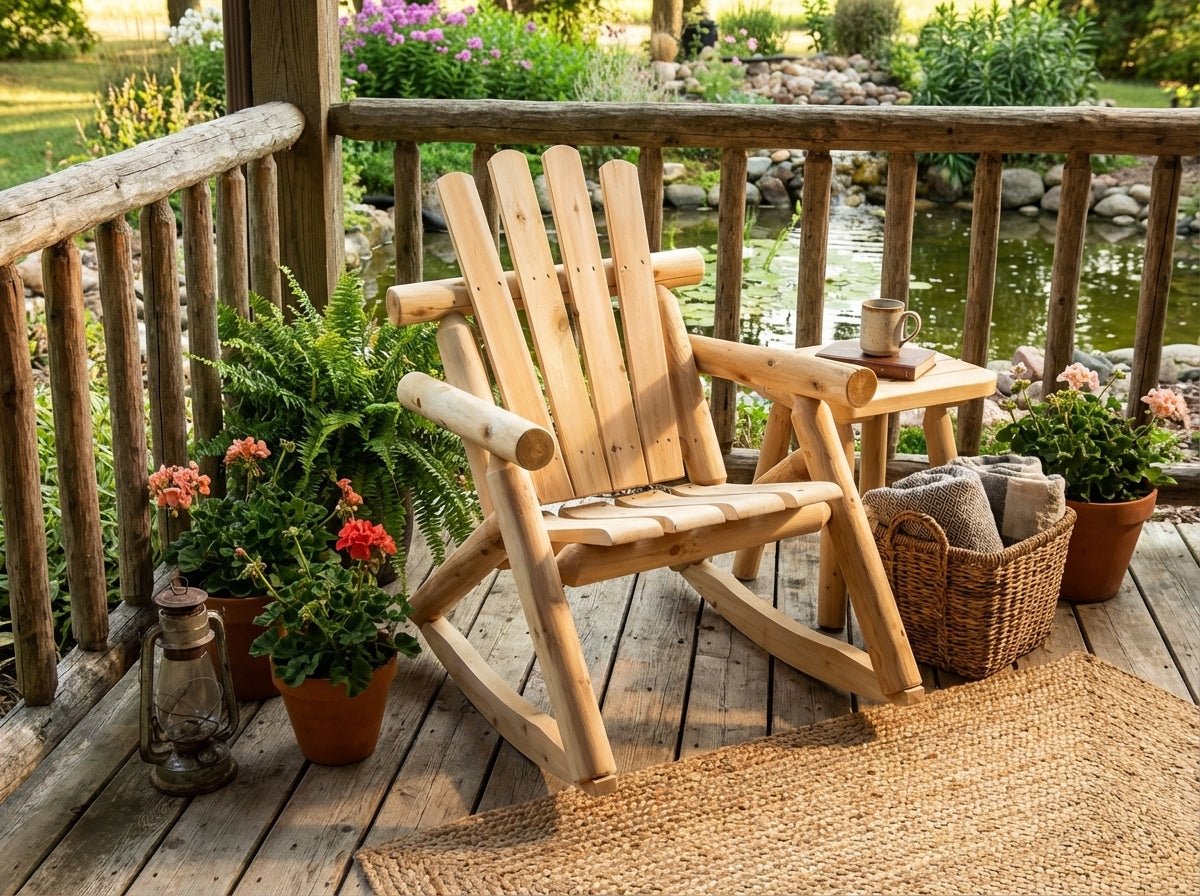 Cedar Creek Rustic White Cedar Rocking Chair