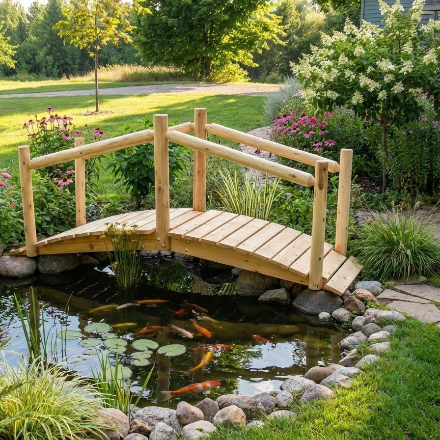 Cedar Creek Rustic Furniture 8-Foot White Cedar Garden Bridge