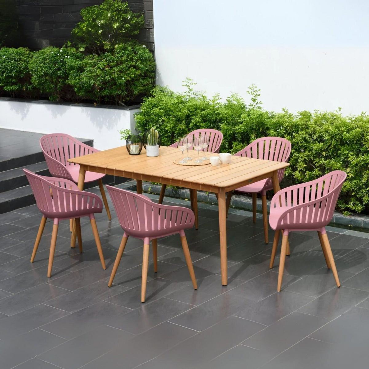 LifestyleGarden® Nassau Rectangular FSC® Eucalyptus Dining Table – 63"