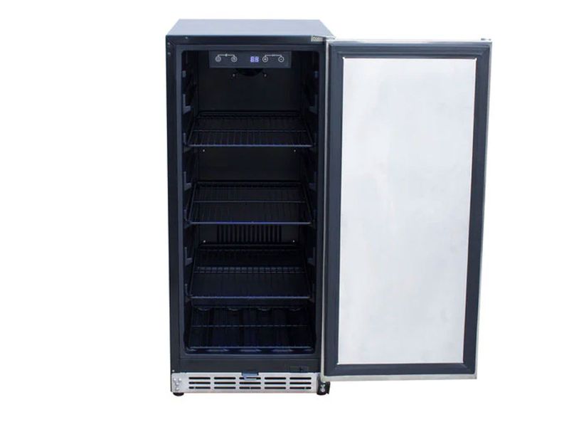 TrueFlame 15" Outdoor-Rated Stainless Steel Refrigerator | 89 Cans