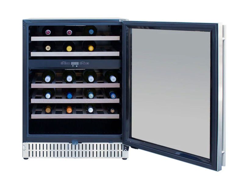 TrueFlame 24" Outdoor-Rated Dual-Zone Wine Cooler | 46 Bottles