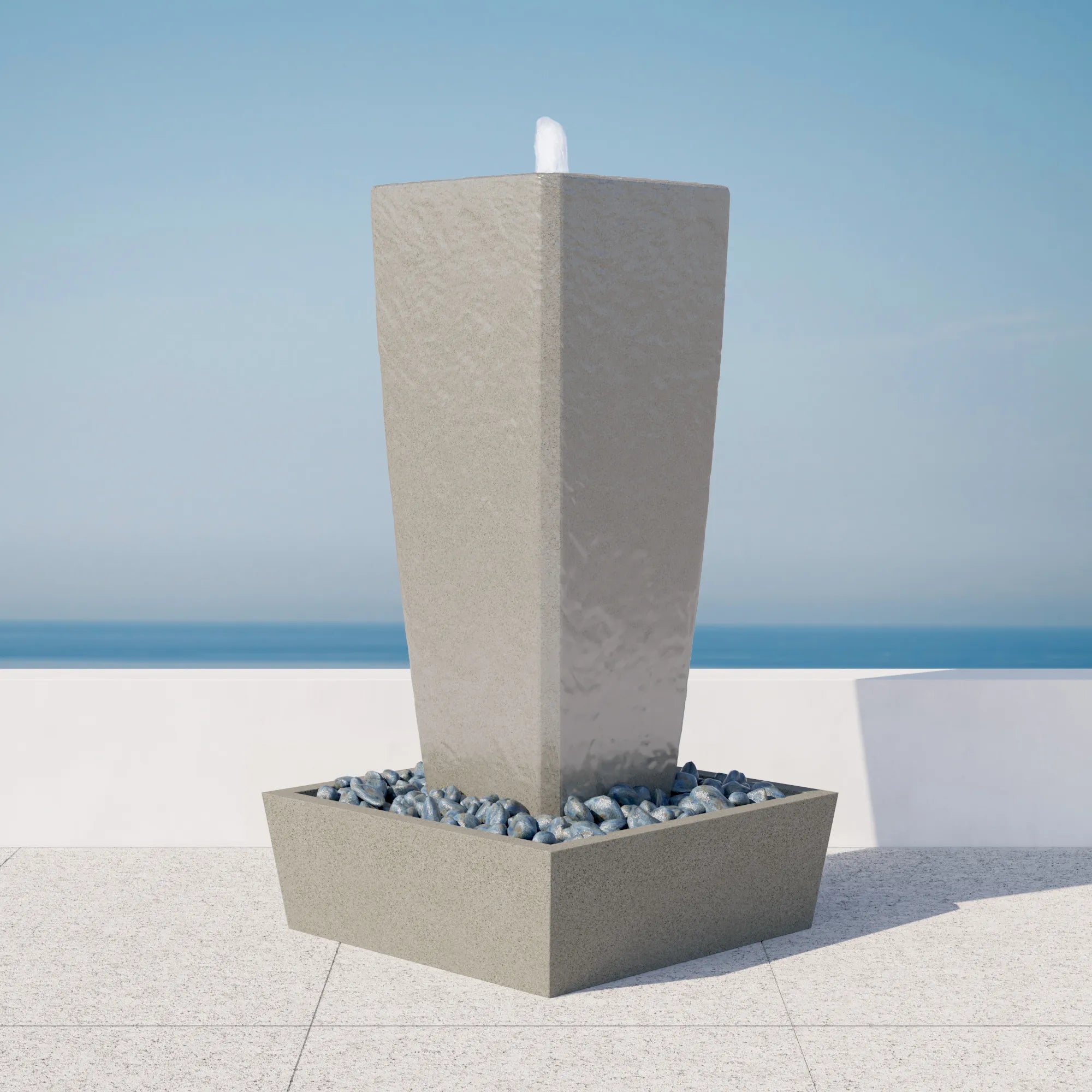 ModaConcrete Vasa 52" StoneCast Concrete Fountain Set