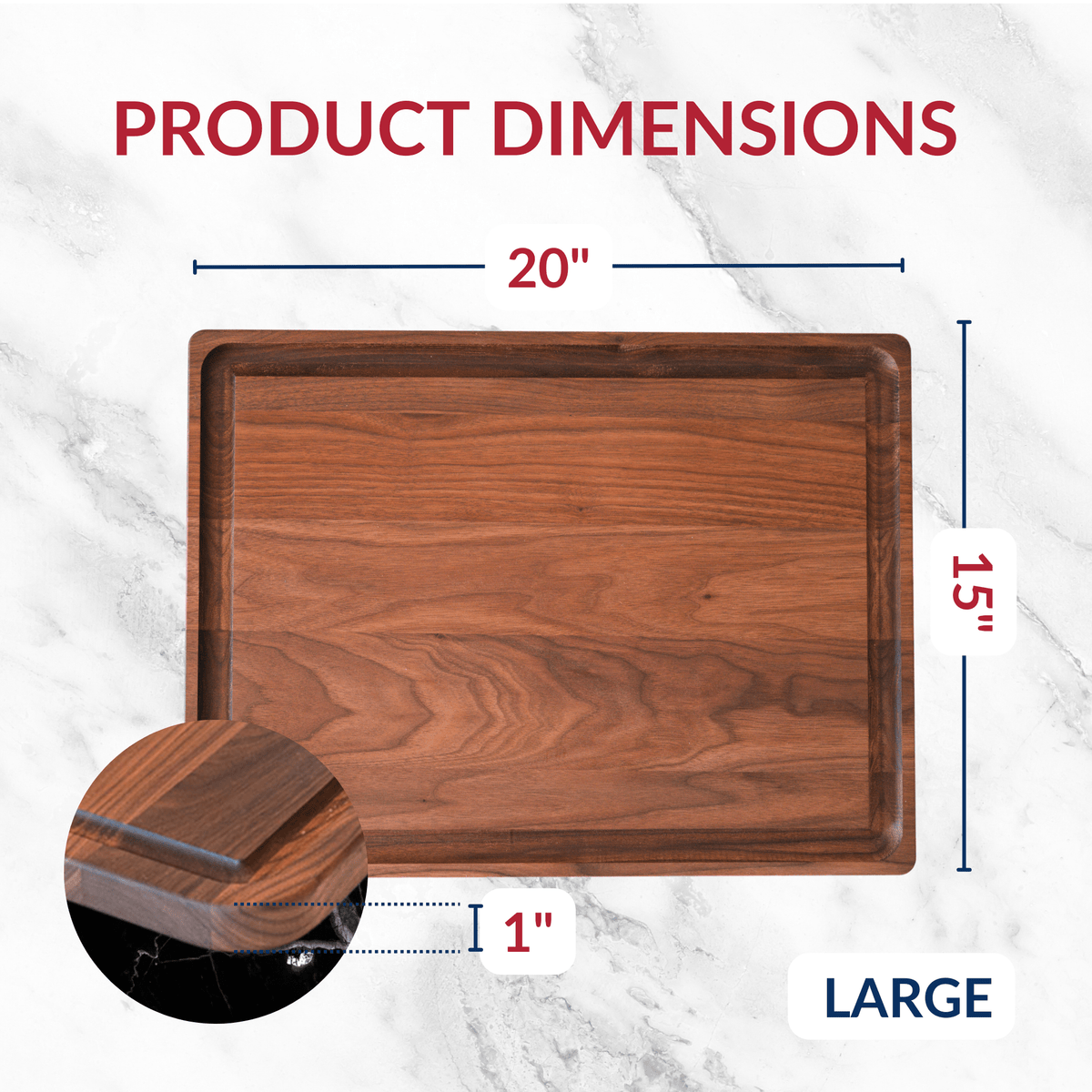 Virginia Boys Large Walnut Cutting Board | 20" x 15"
